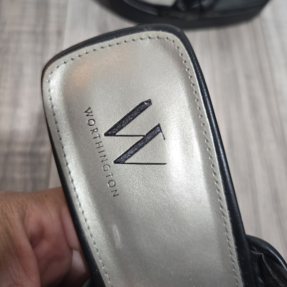 Worthington Womens Lenning Heeled Sandals Sz 9.5 Black - Picture 10 of 11